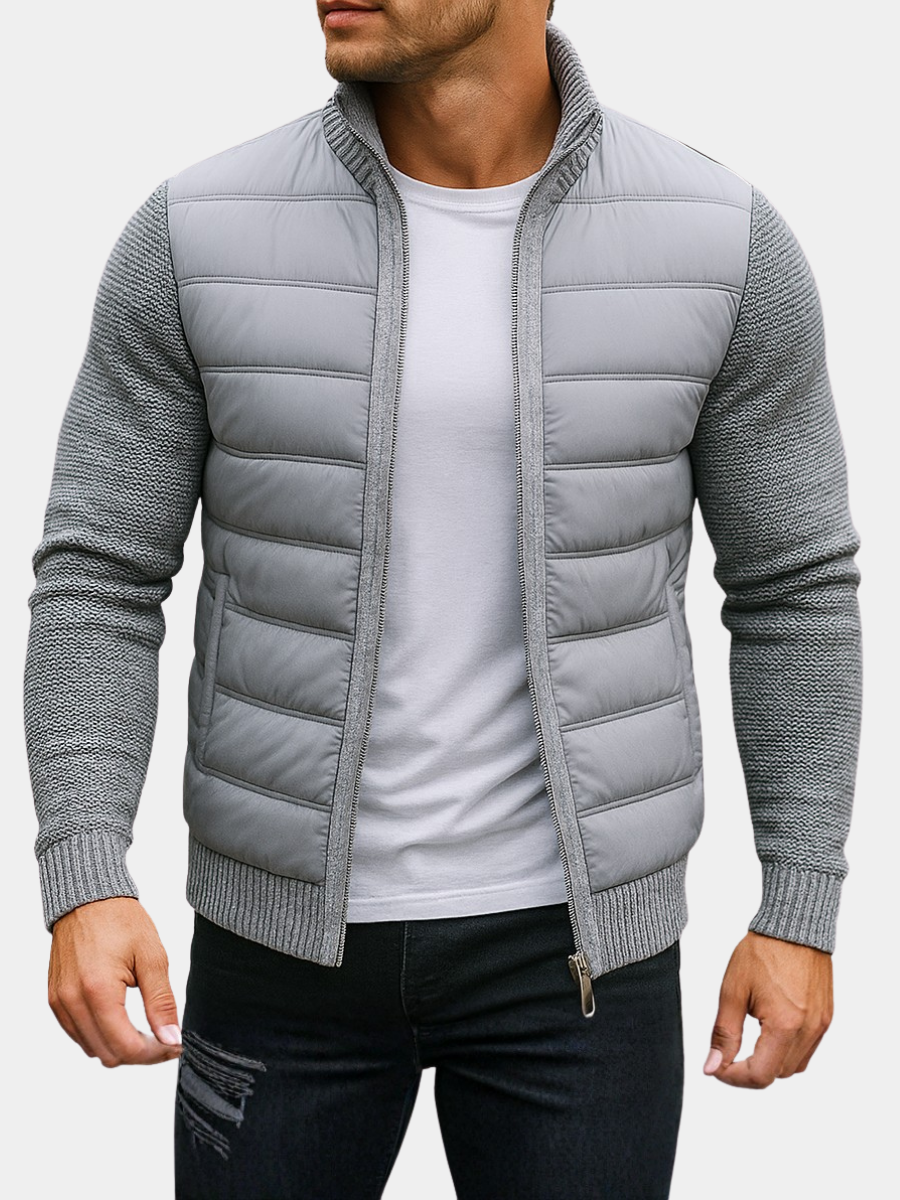 Manlio | Giacca imbottita con maniche in maglia da uomo