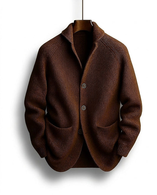 Ettorio | Cardigan con collo a scialle e tasche applicate da uomo