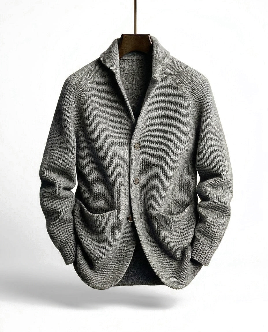 Ettorio | Cardigan con collo a scialle e tasche applicate da uomo