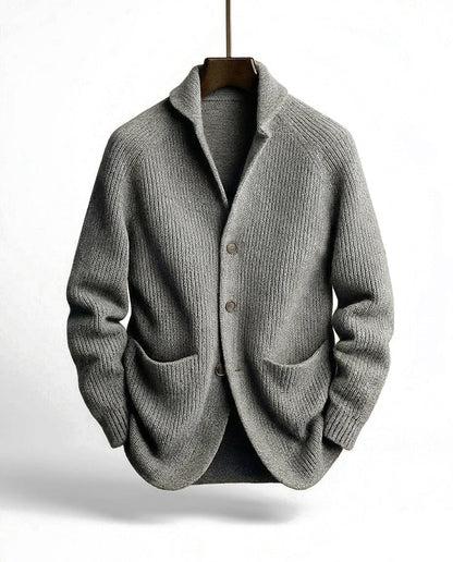 Ettorio | Cardigan con collo a scialle e tasche applicate da uomo