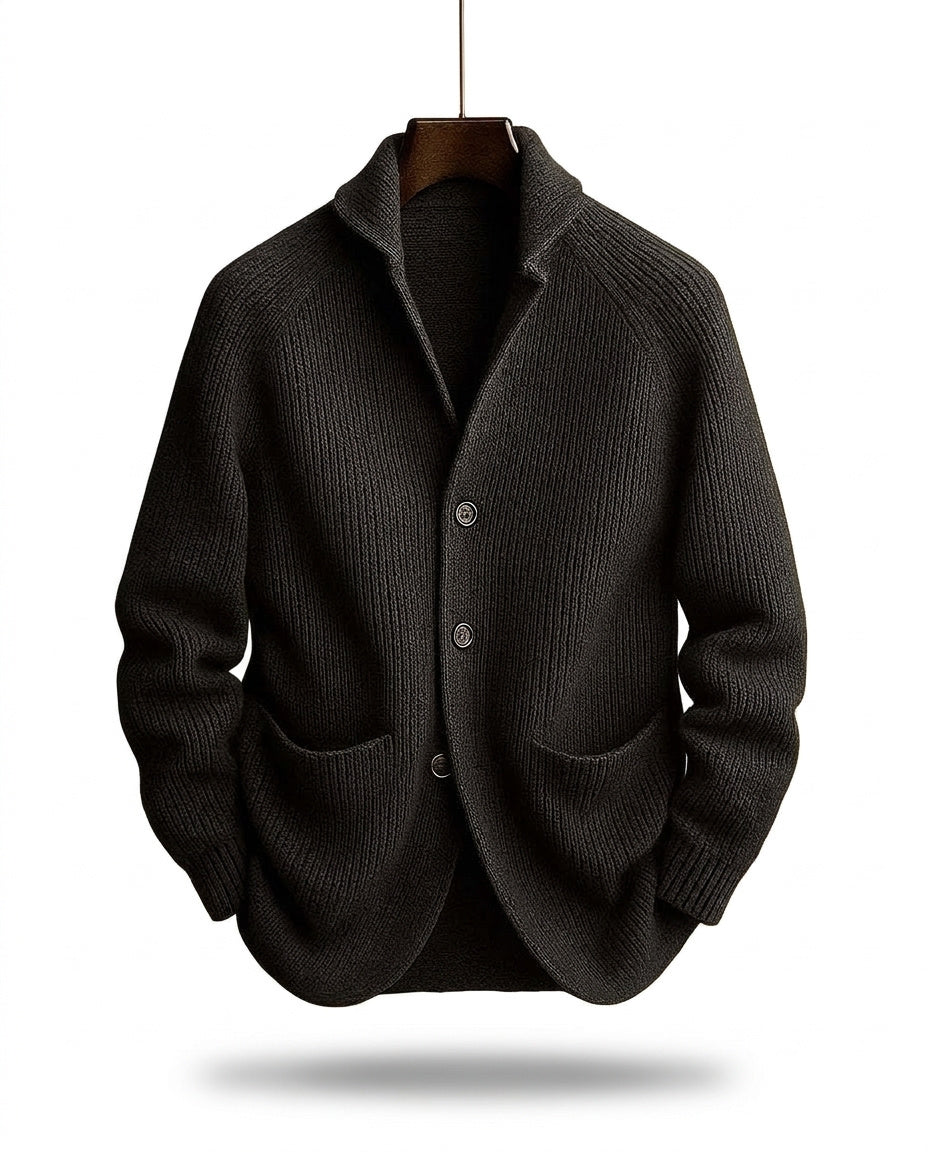 Ettorio | Cardigan con collo a scialle e tasche applicate da uomo