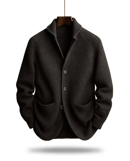 Ettorio | Cardigan con collo a scialle e tasche applicate da uomo