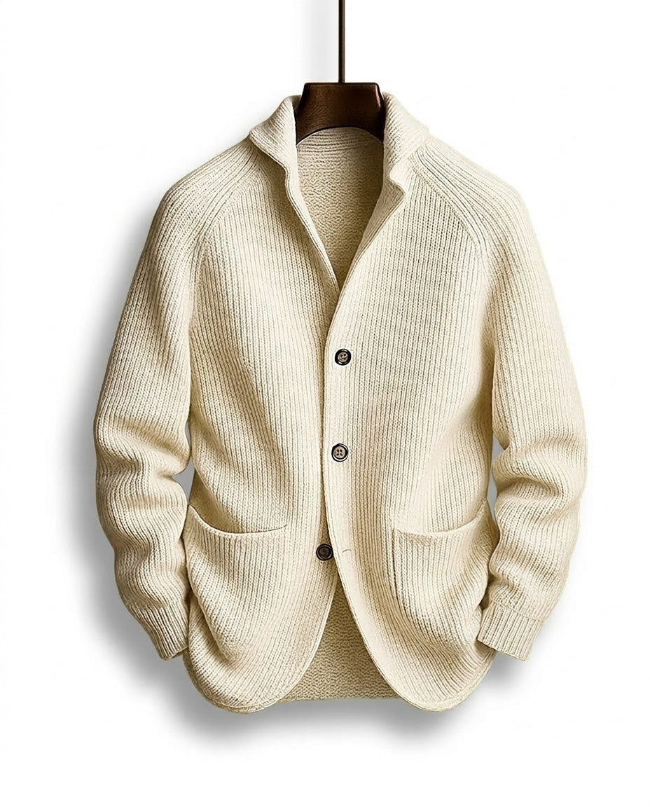 Ettorio | Cardigan con collo a scialle e tasche applicate da uomo