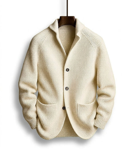 Ettorio | Cardigan con collo a scialle e tasche applicate da uomo
