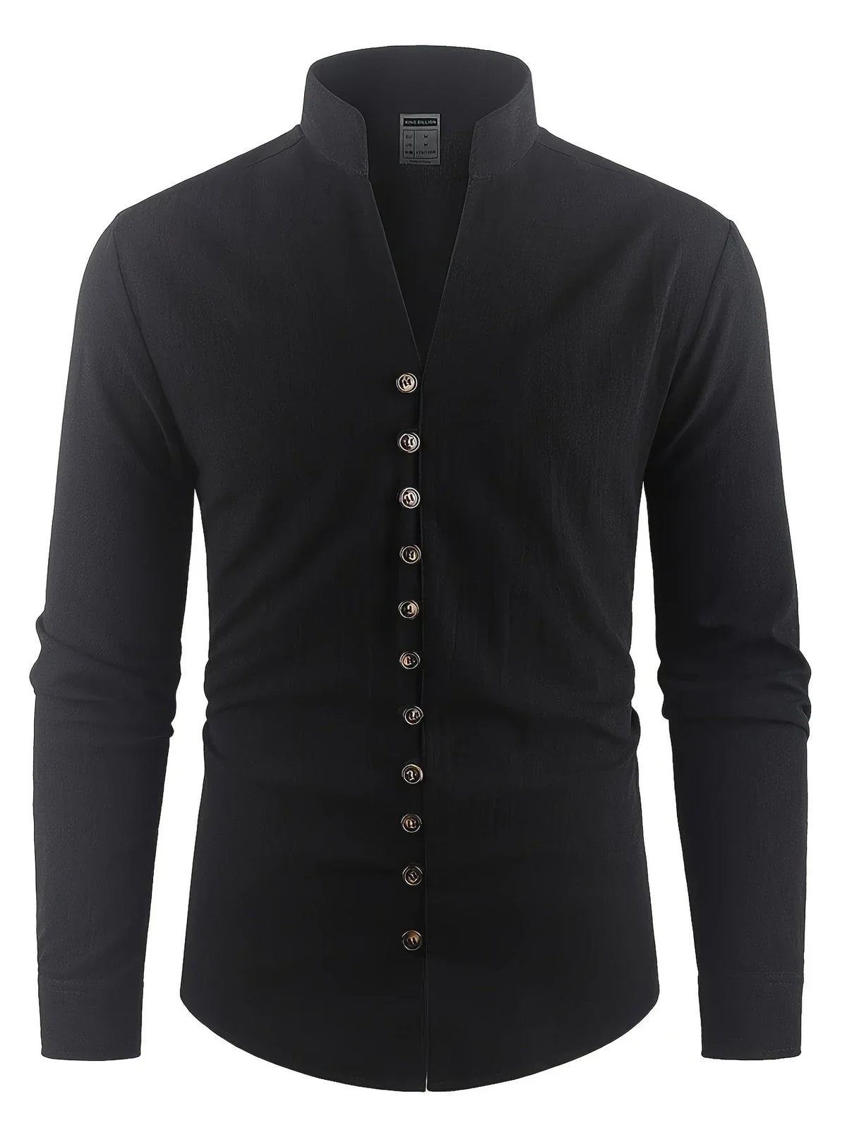 Filippo | Camicia con colletto alla coreana e bottoni da uomo