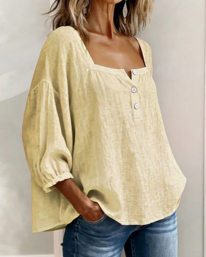 Isotta | Blusa scollo quadrato maniche a lanterna per donna