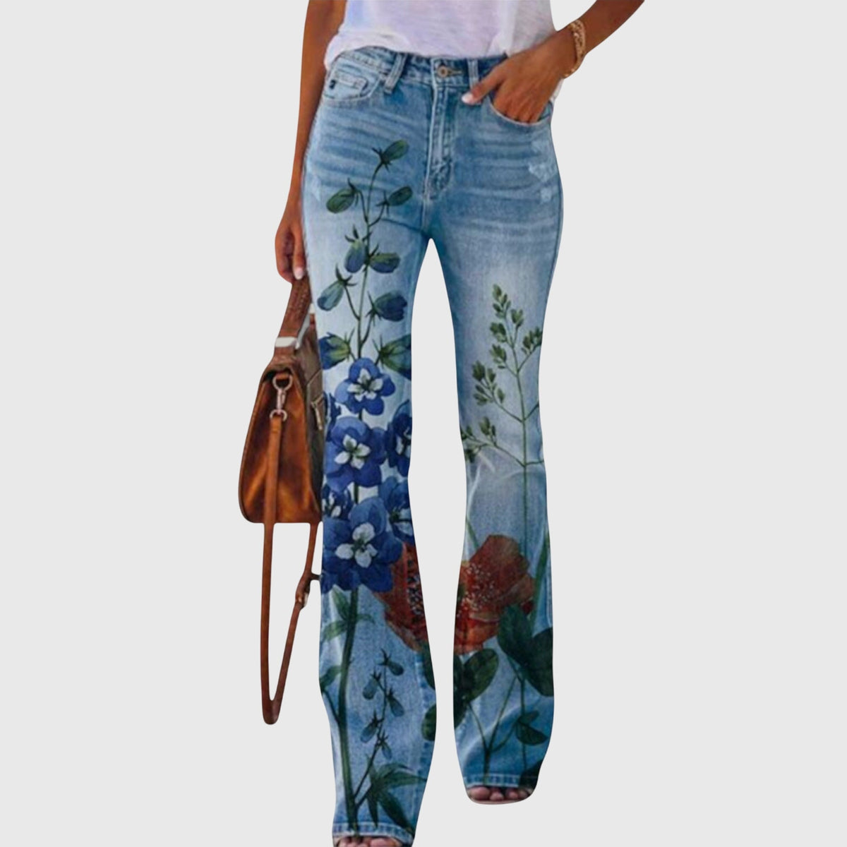 Liliana | Jean Dritto Donna Vita Alta Fiori