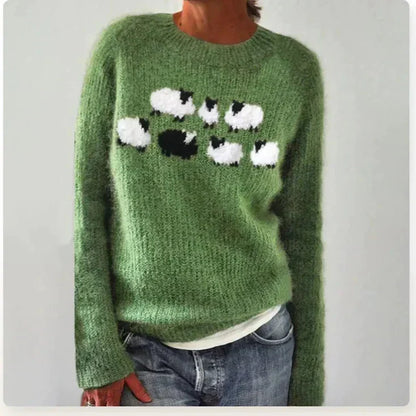 Monica | Pullover a fantasia norvegese girocollo per donna