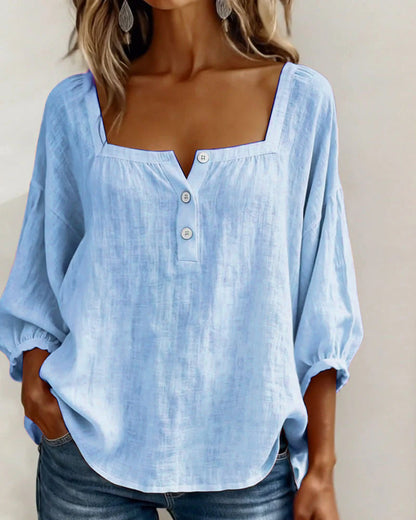Isotta | Blusa scollo quadrato maniche a lanterna per donna