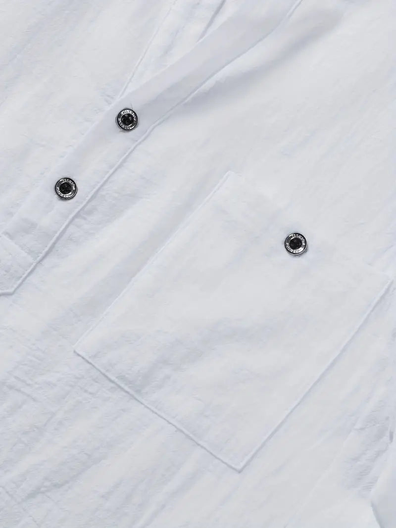 Giorgio | Camicia henley a maniche corte con taschino da uomo