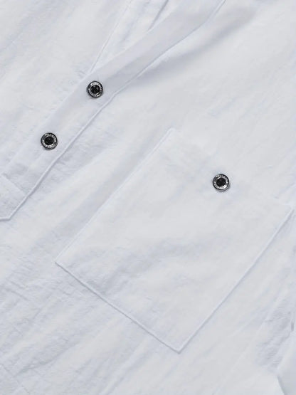 Giorgio | Camicia henley a maniche corte con taschino da uomo