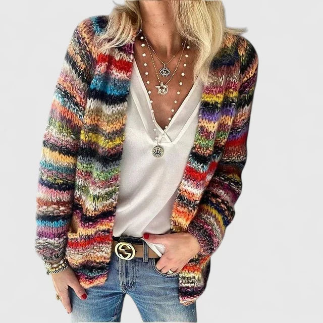 Eugenie | Pull Donna Vintage a Righe Maniche Lunghe