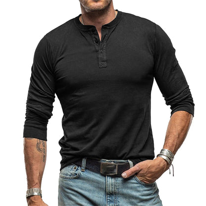 Giovanni | Maglia Henley a maniche lunghe con bottoni da uomo