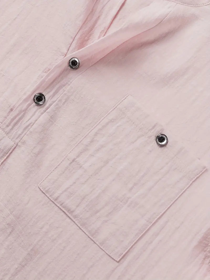 Giorgio | Camicia henley a maniche corte con taschino da uomo