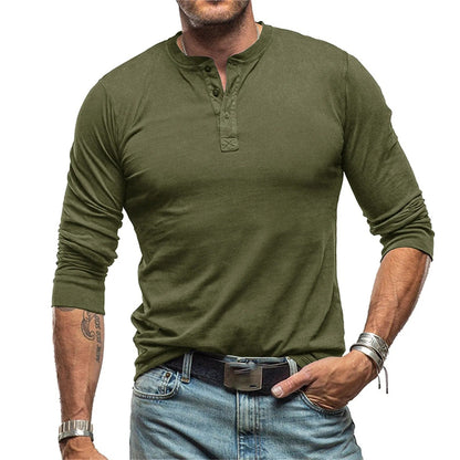 Giovanni | Maglia Henley a maniche lunghe con bottoni da uomo