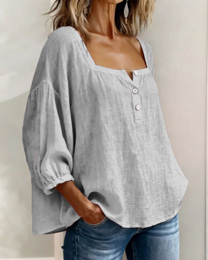 Isotta | Blusa scollo quadrato maniche a lanterna per donna