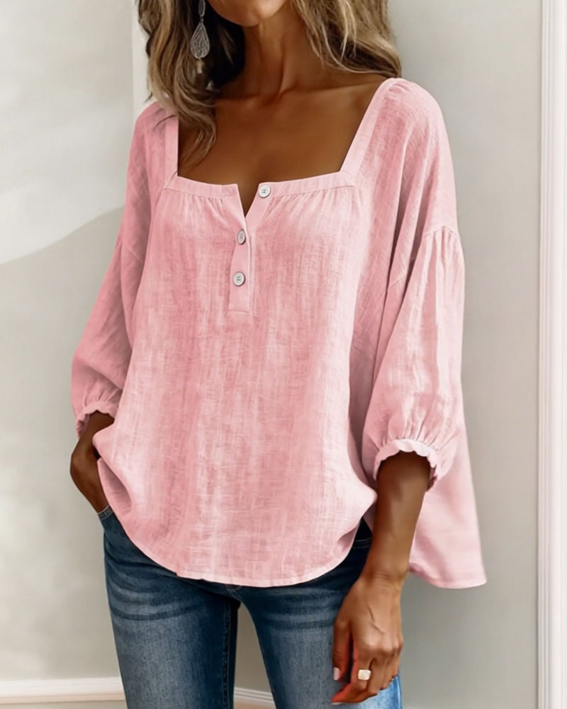 Isotta | Blusa scollo quadrato maniche a lanterna per donna