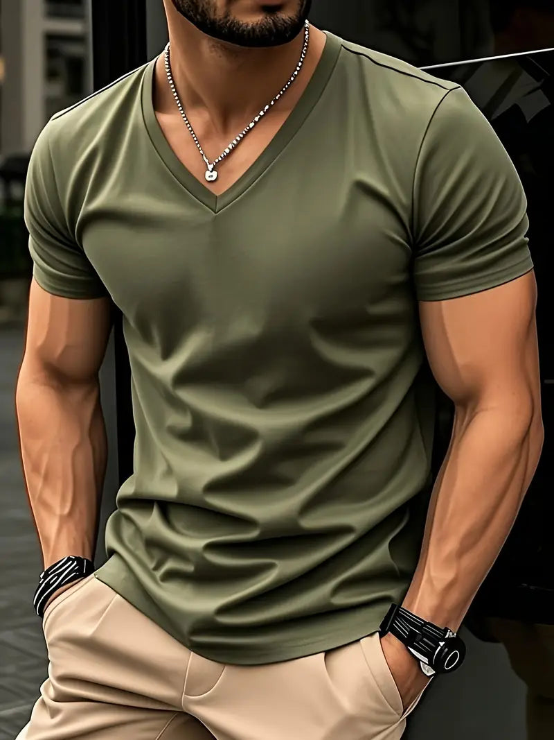 Bruno | T-shirt scollo a V a maniche corte da uomo