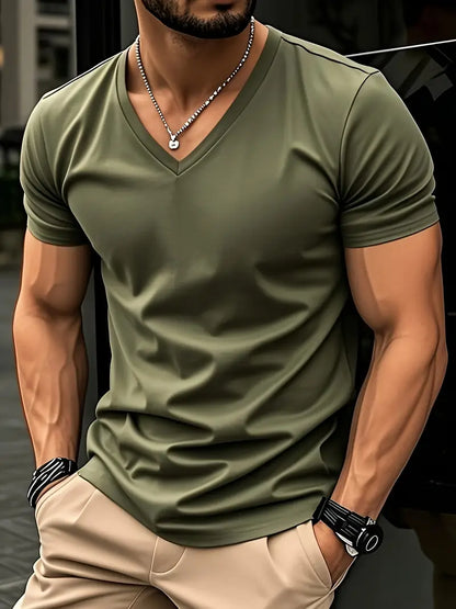 Bruno | T-shirt scollo a V a maniche corte da uomo