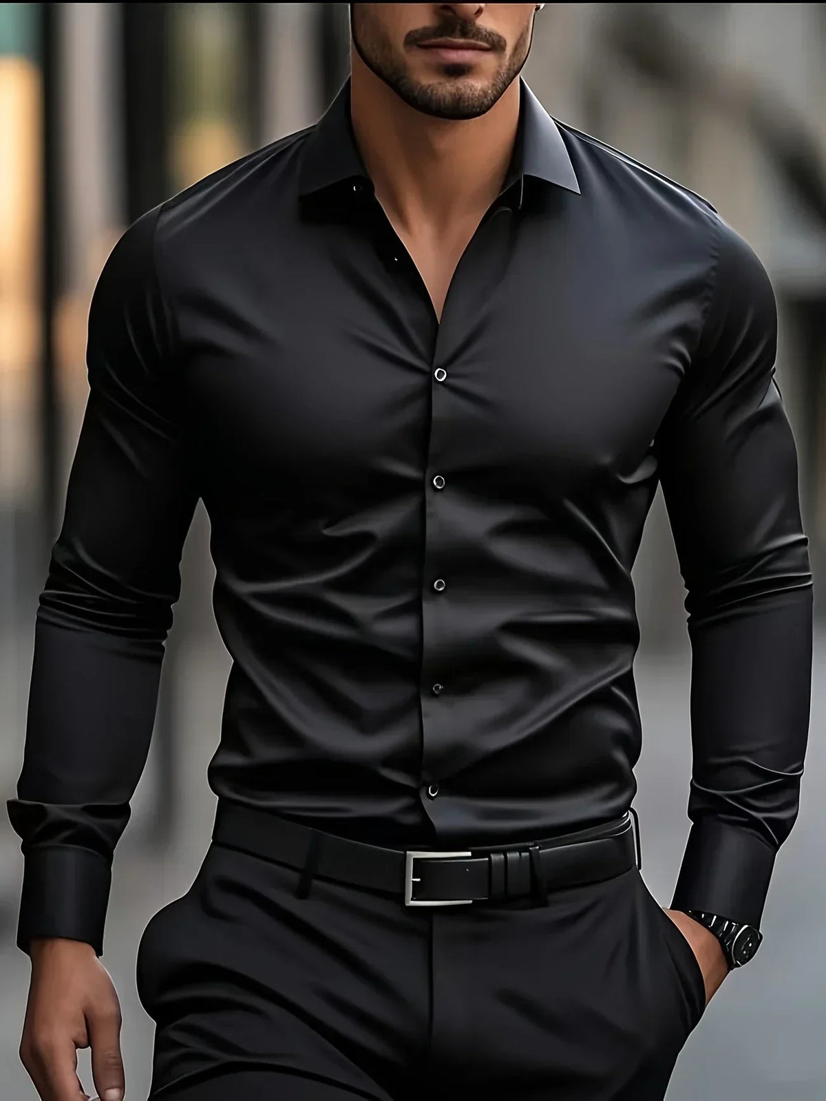Vincenzo | Camicia a maniche lunghe con bottoni da uomo