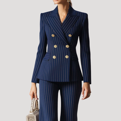 Odette | Completo Tailleur Rayato Donna Taglio Strutturato