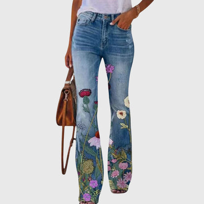 Liliana | Jean Dritto Donna Vita Alta Fiori