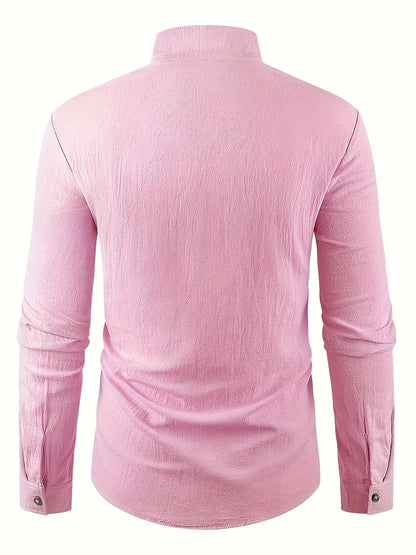 Filippo | Camicia con colletto alla coreana e bottoni da uomo