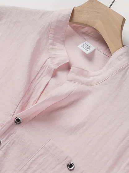 Giorgio | Camicia henley a maniche corte con taschino da uomo