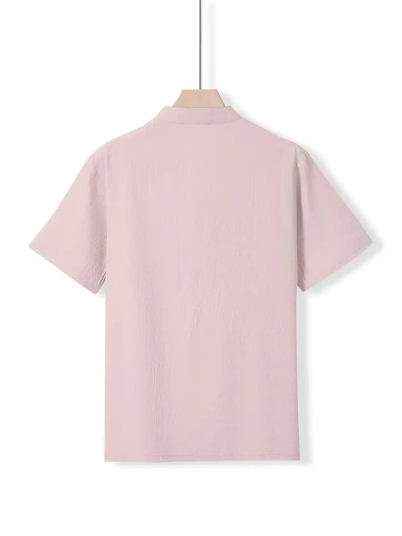 Giorgio | Camicia henley a maniche corte con taschino da uomo