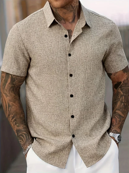 Daniele | Camicia a maniche corte con bottoni a contrasto da uomo