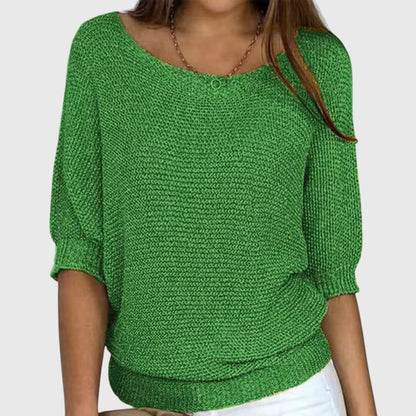 Leticia | Pull Donna Collo Barchetta Maglia Fine Casual