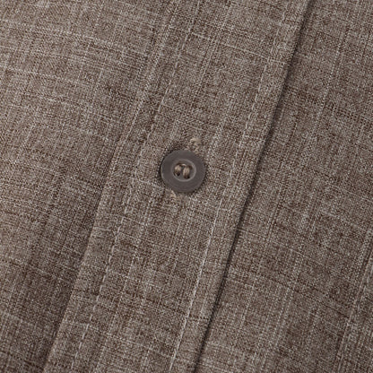 Flavio | Camicia a maniche corte con collo alla coreana e taschino da uomo