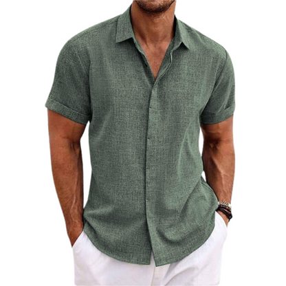 Leonardo | Camicia a maniche corte con colletto e bottoni da uomo