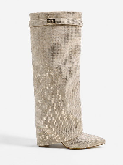 Fernanda | Stivali con paillettes e punta a stiletto per donna