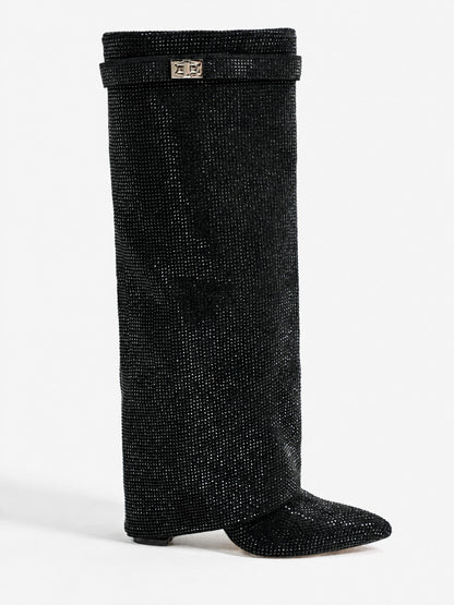 Fernanda | Stivali con paillettes e punta a stiletto per donna