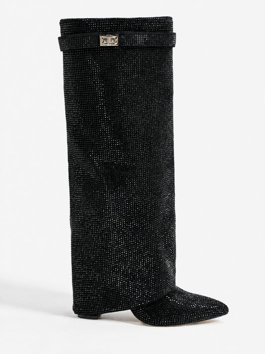 Fernanda | Stivali con paillettes e punta a stiletto per donna