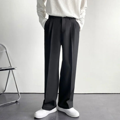Italo | Pantaloni a gamba larga con pinces e vita alta da uomo