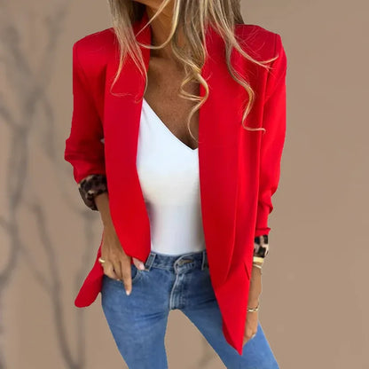 Valeria | Blazer Elegante con Fodera a Leopardo per Donna