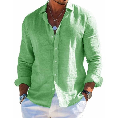 Claudio | Camicia a maniche lunghe con colletto classico e bottoni da uomo