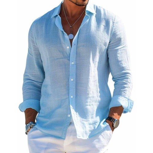 Claudio | Camicia a maniche lunghe con colletto classico e bottoni da uomo