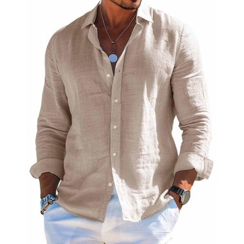 Claudio | Camicia a maniche lunghe con colletto classico e bottoni da uomo
