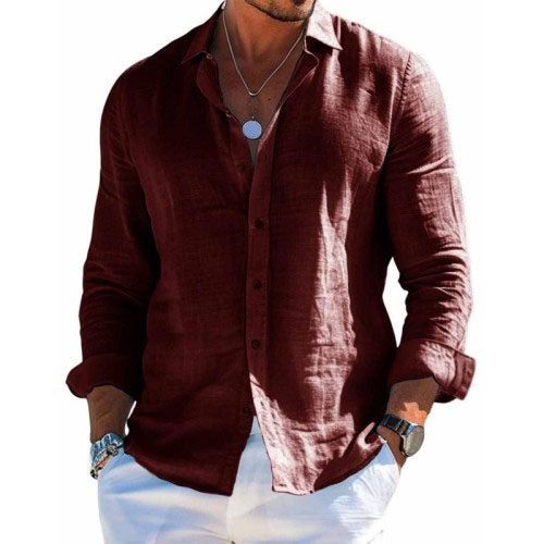 Claudio | Camicia a maniche lunghe con colletto classico e bottoni da uomo