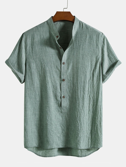 Damiano | Completo camicia a maniche corte e pantaloni con coulisse da uomo