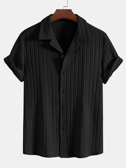 Corrado | Completo camicia a maniche corte e pantaloni a righe da uomo