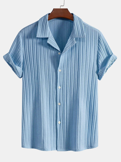Corrado | Completo camicia a maniche corte e pantaloni a righe da uomo