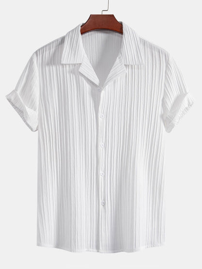 Corrado | Completo camicia a maniche corte e pantaloni a righe da uomo