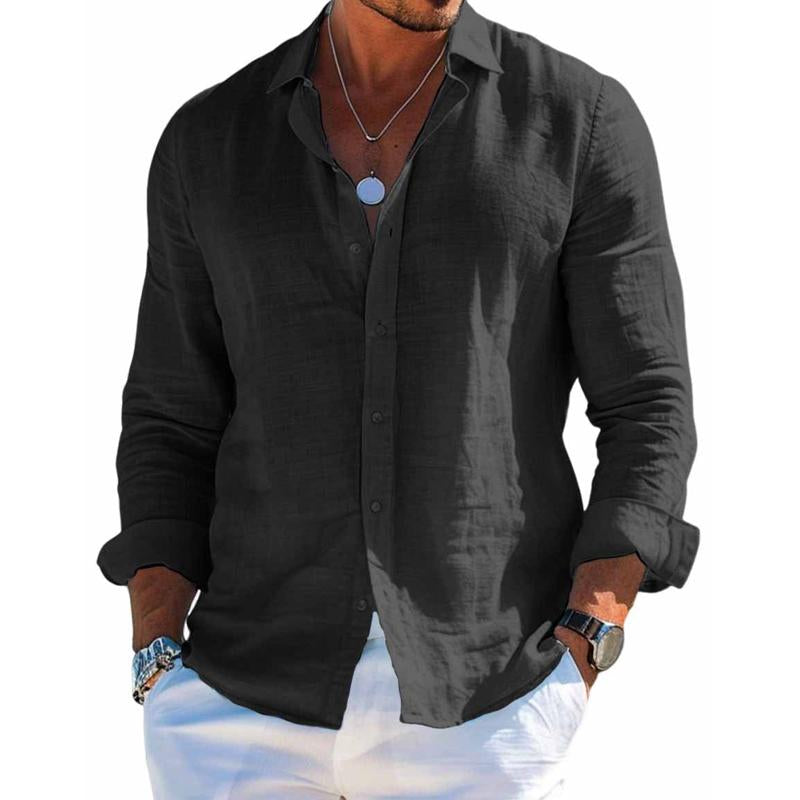 Claudio | Camicia a maniche lunghe con colletto classico e bottoni da uomo