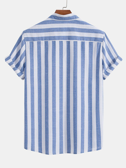 Domenico | Completo camicia a righe e pantaloni con coulisse da uomo