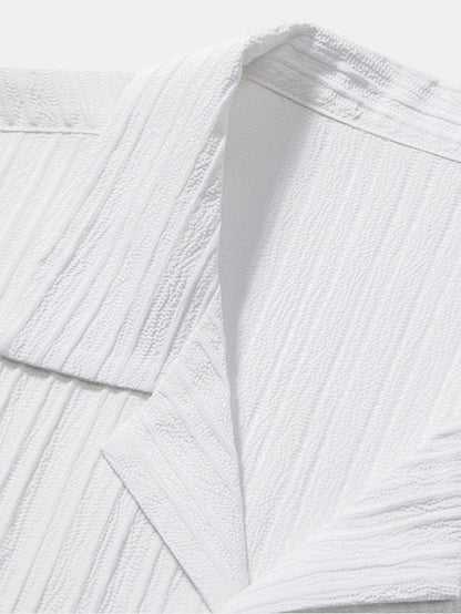 Corrado | Completo camicia a maniche corte e pantaloni a righe da uomo