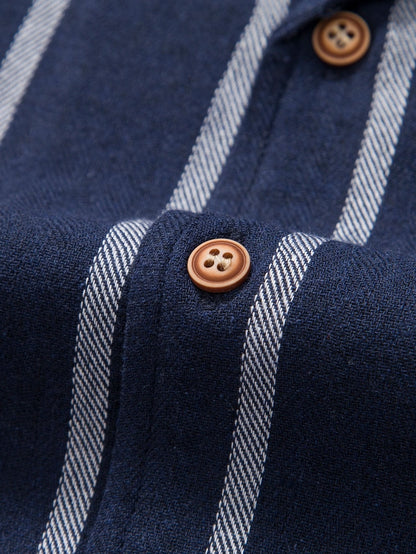Aurelio | Completo camicia a righe e pantaloni a maniche corte da uomo